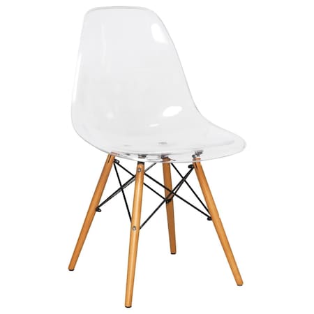 Kd 32.40 in. Dover Molded Side Chair, Clear KD2609645